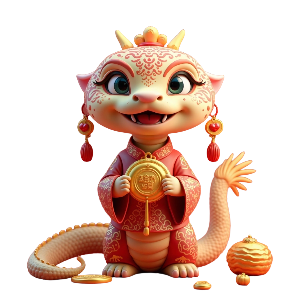 Cute Dragon in Traditional Costume